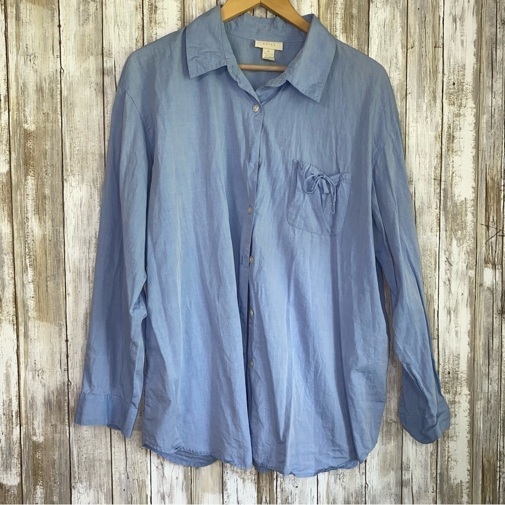 J. Jill Blue Pocket Button Down